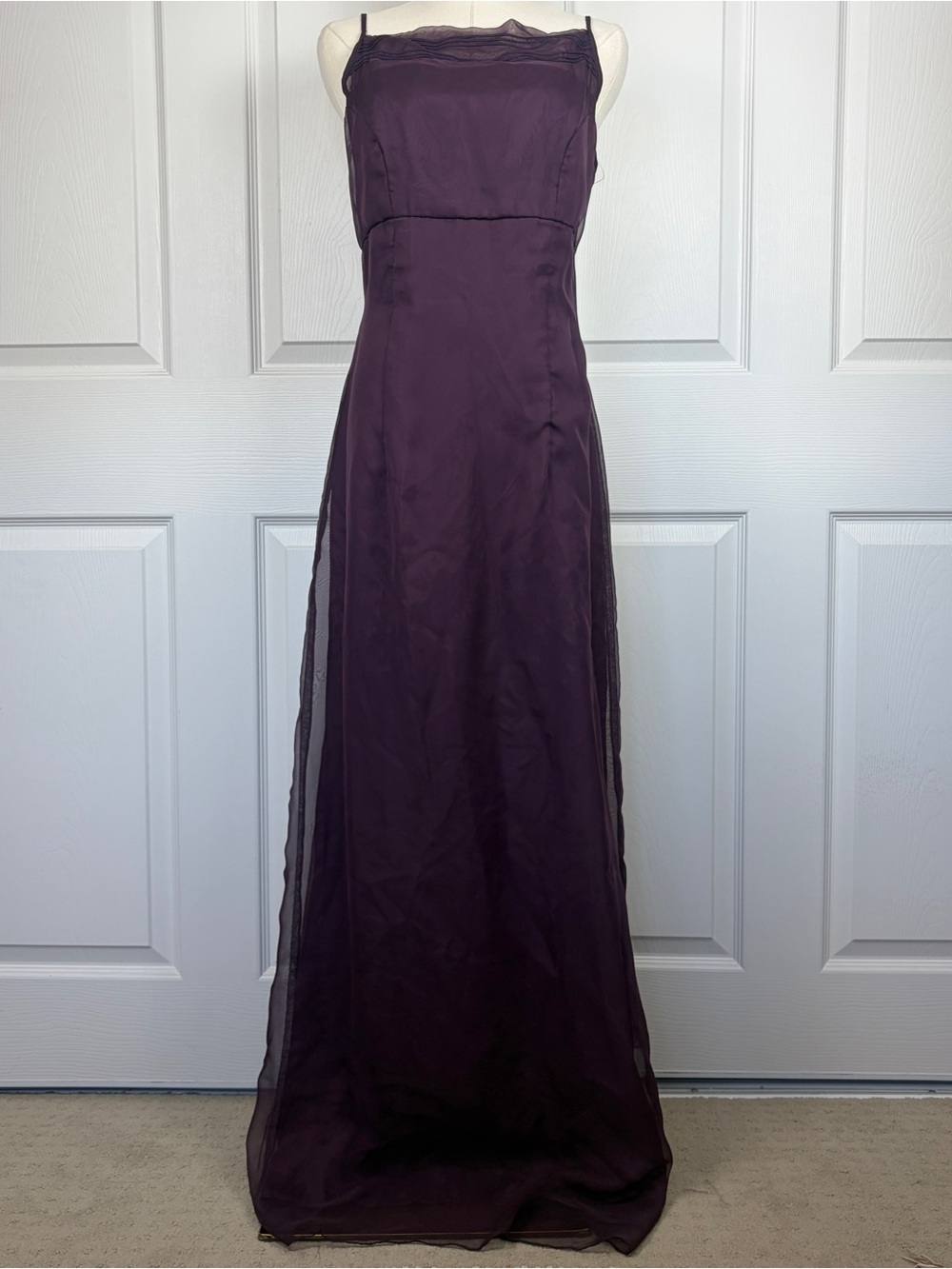 Jordan Elegant Plum Spaghetti-Strap Evening Dress